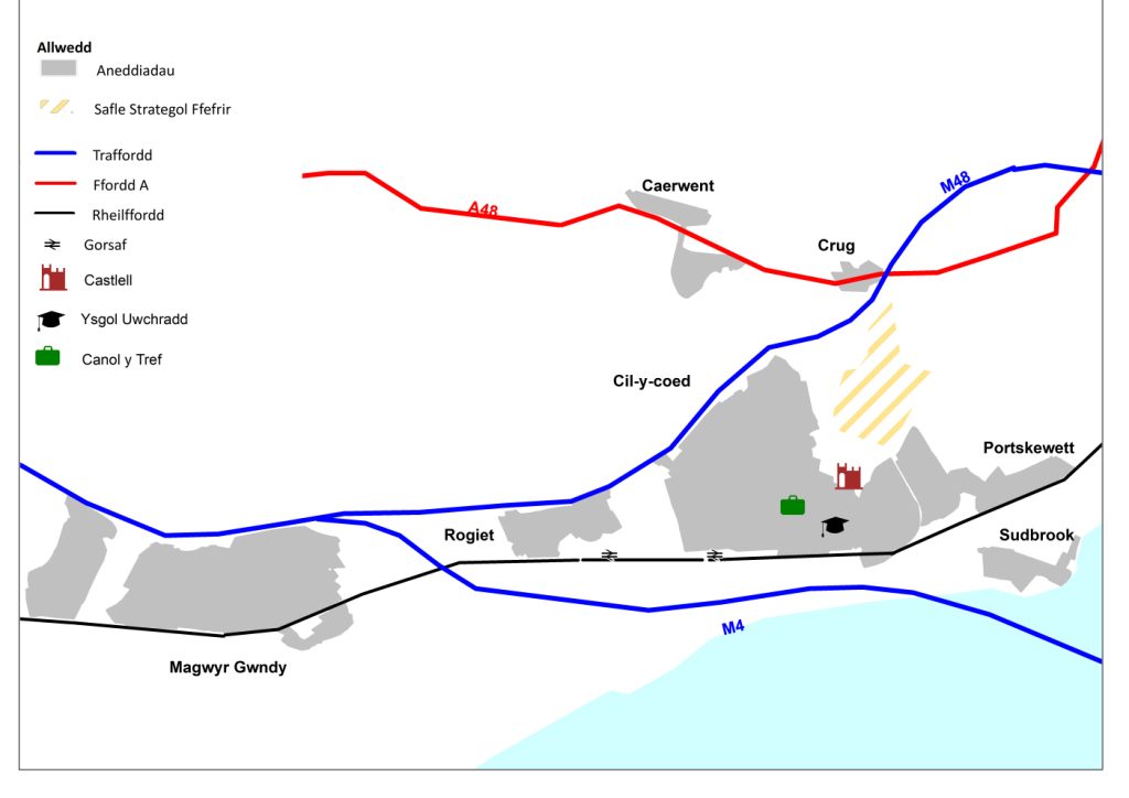 Severnside map in Welsh