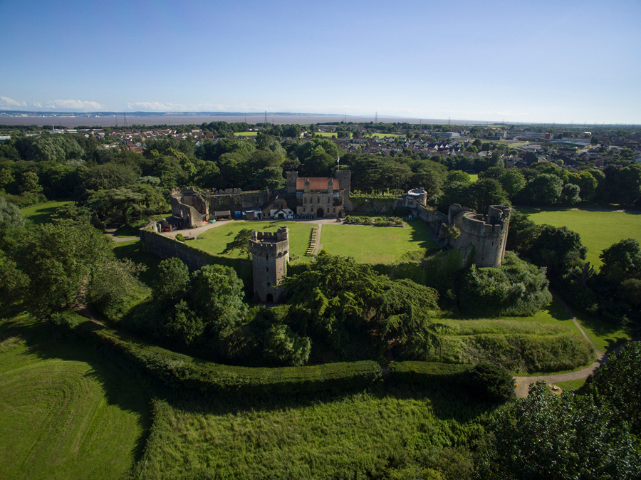 Caldicot Castle seen from above