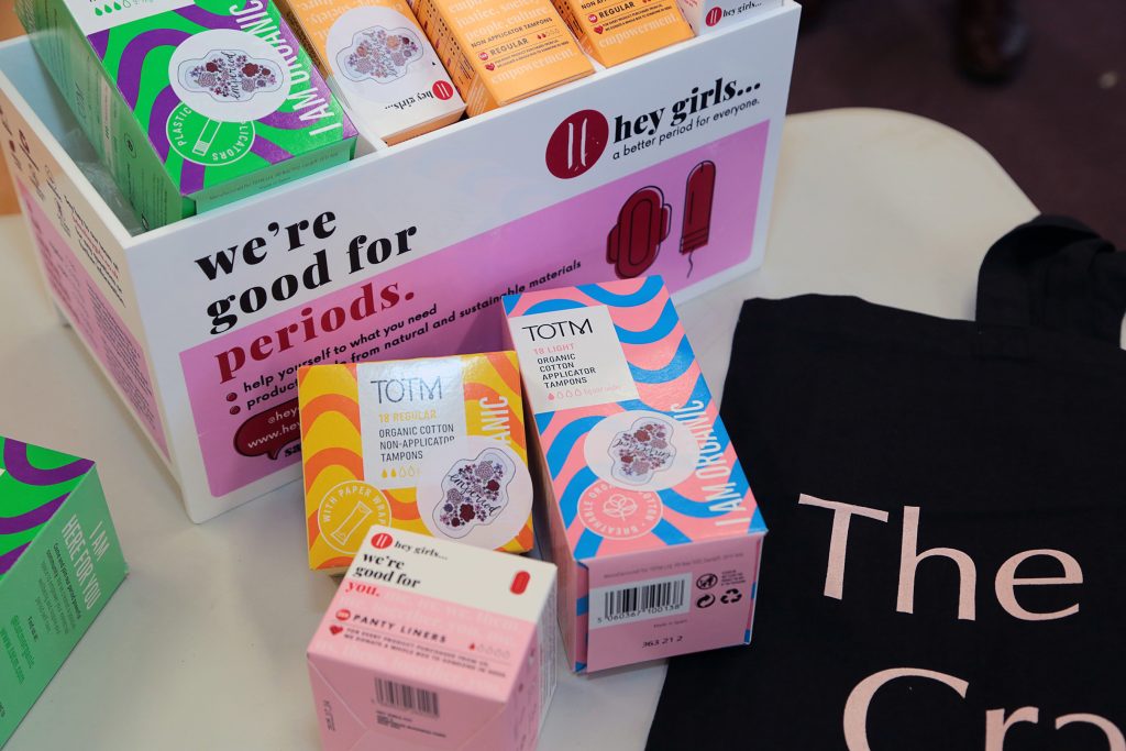 Complimentary Hey Girls products at the event