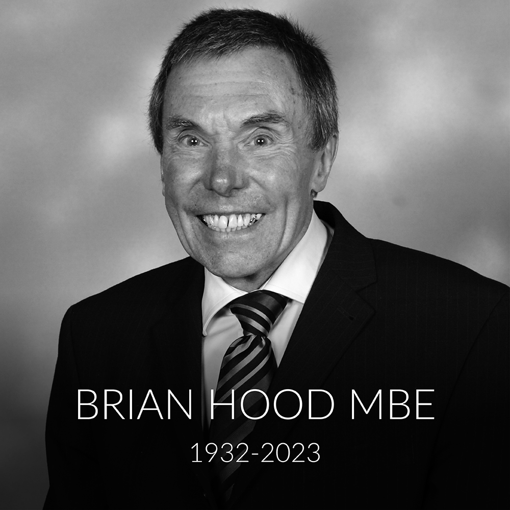  Photo: Brian Hood MBE 1932-2023 – a black and white portrait taken during his time as Councillor