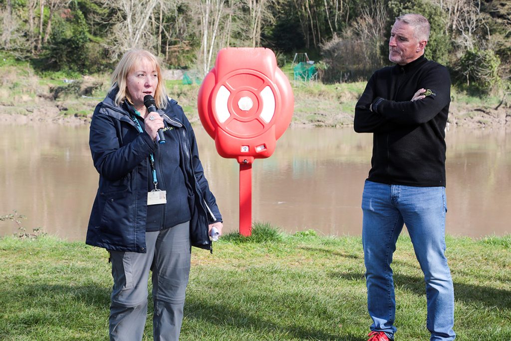 Monmouthshire County Council's MonLife Countryside Access Manager Ruth Rourke opening the event, with Iolo Williams
