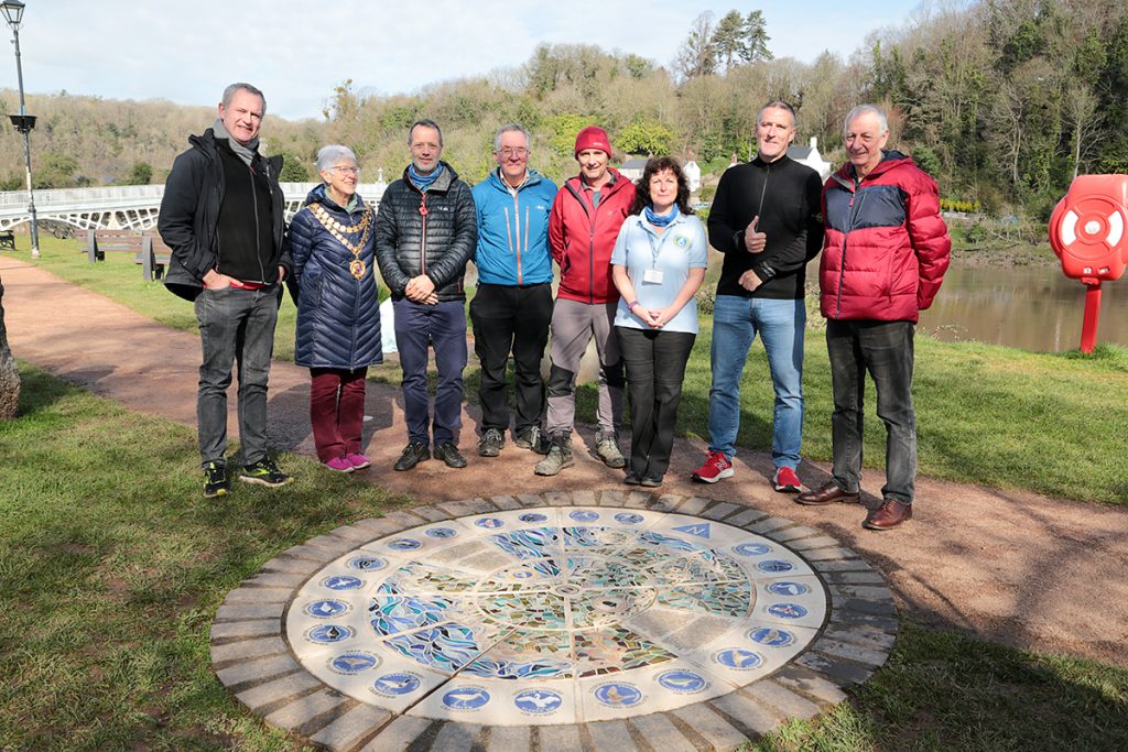 National Poet Ifor ap Glyn, Chepstow Town Mayor Margaret Griffiths, Jont Bulbeck (Outdoor Access & Recreation Team Leader of Natural Resources Wales), Simon Pickering (Head of Designated Landscapes and Countryside Access, Welsh Government), Tricia Cottnam (Wales Coast Path Officer), naturalist Iolo Williams and MCC Deputy Leader Cllr. Paul Griffiths
