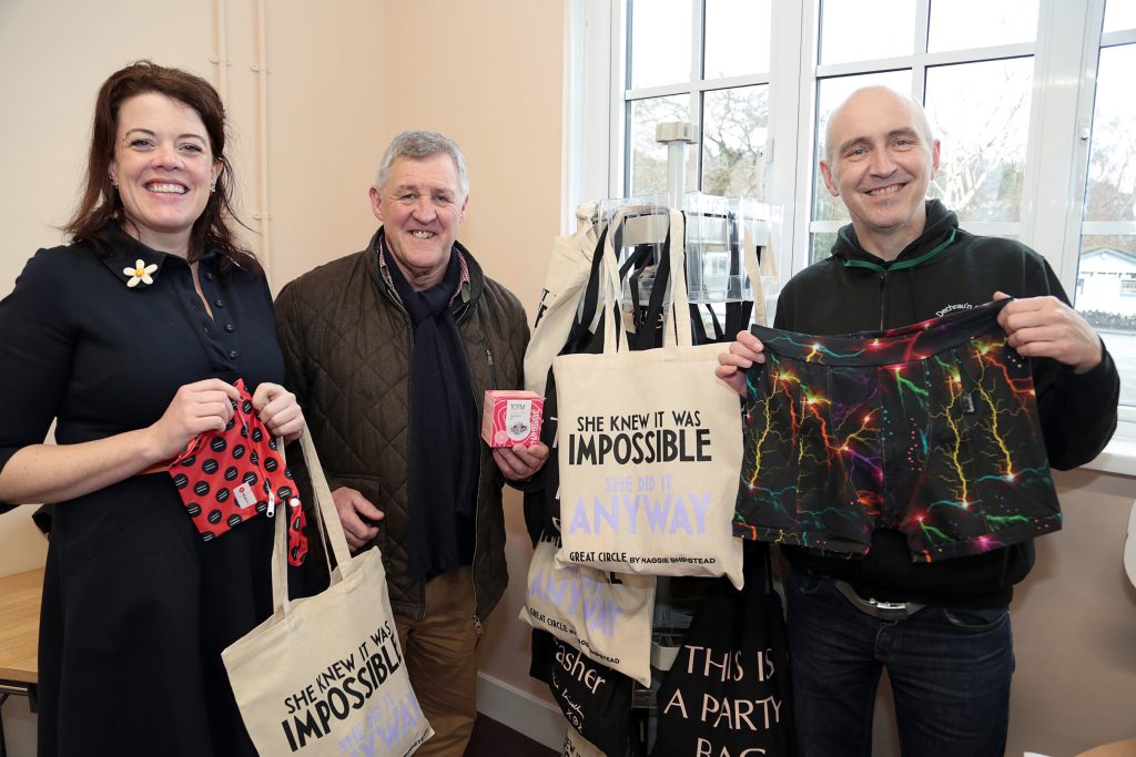 Stacey White, Community Wellbeing Lead with two of the visitors to the event