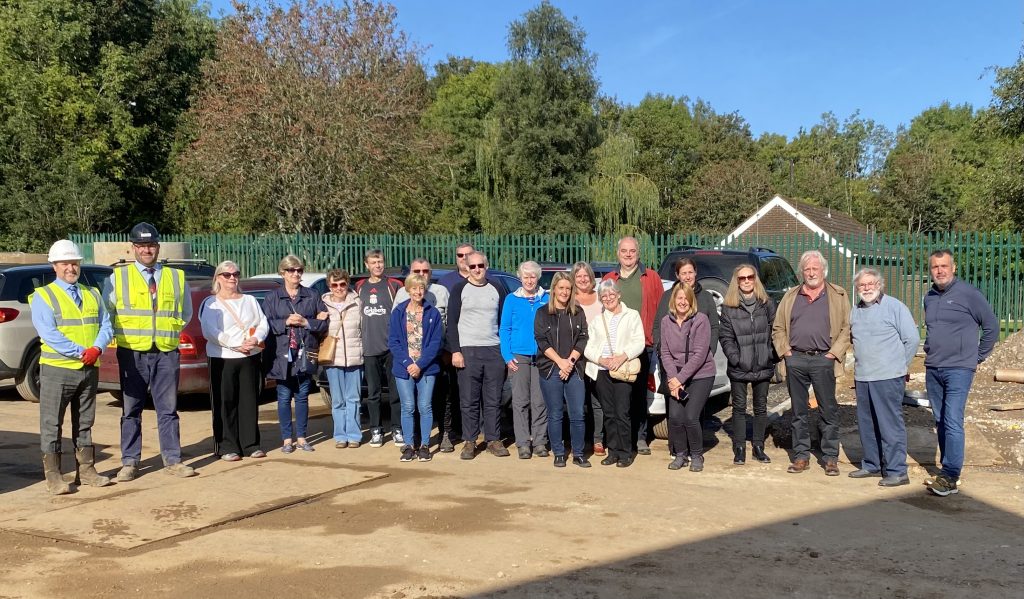 Family members of residents visit the new care home.