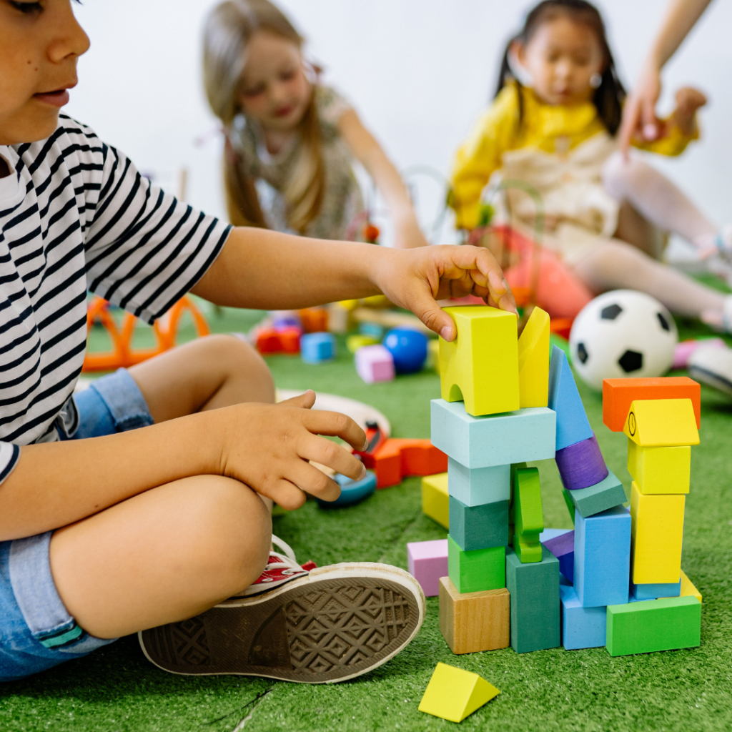 children playing with blocks