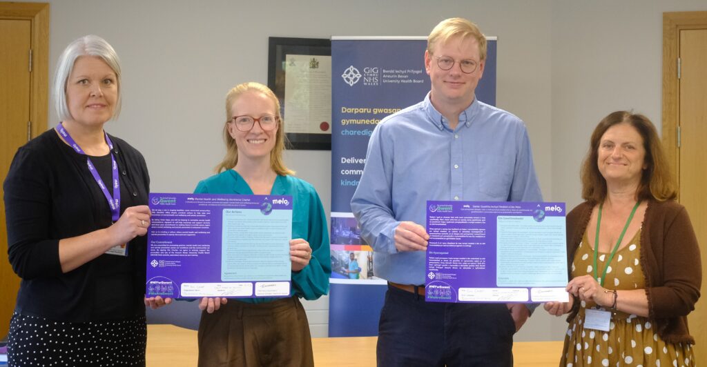 Photo: Joan Ogonovsky Public Health Practitioner, Dr Emily Clark Consultant in Public Health Medicine, Cllr Ben Callard Cabinet Member for Resources, Monmouthshire County Council, Jackie Williams Senior Public Health Practitioner, Gwent Public Health team.